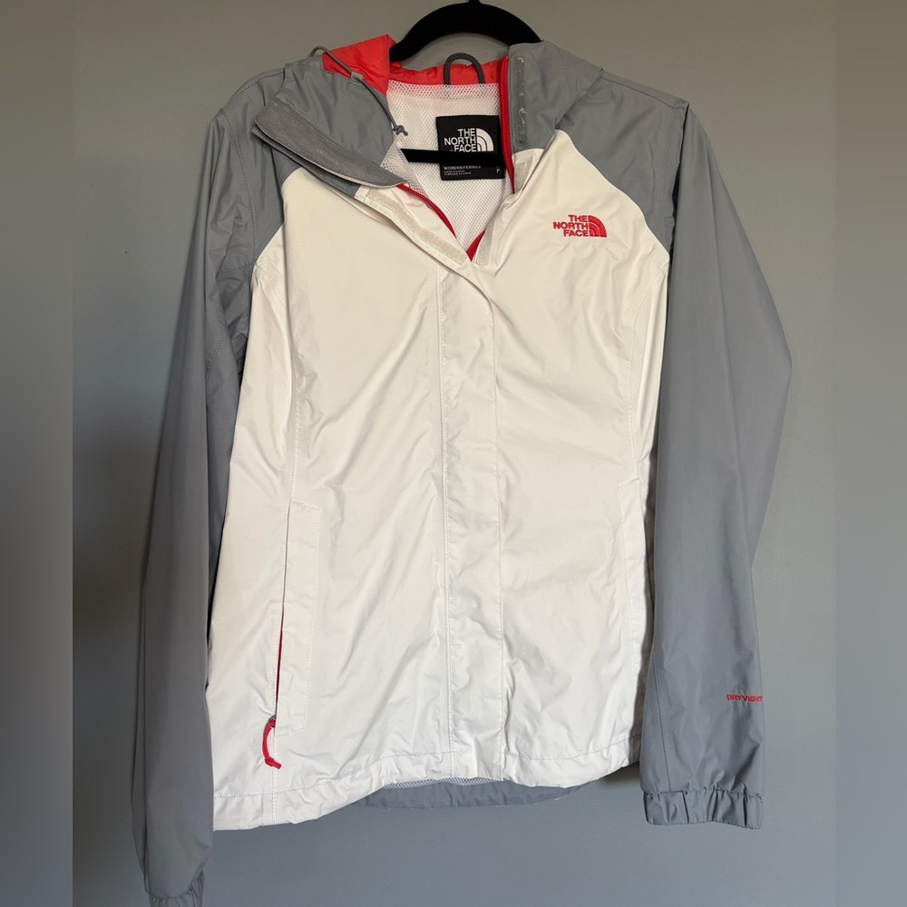 The North Face White, Coral and Gray Women's lightweight Jacket